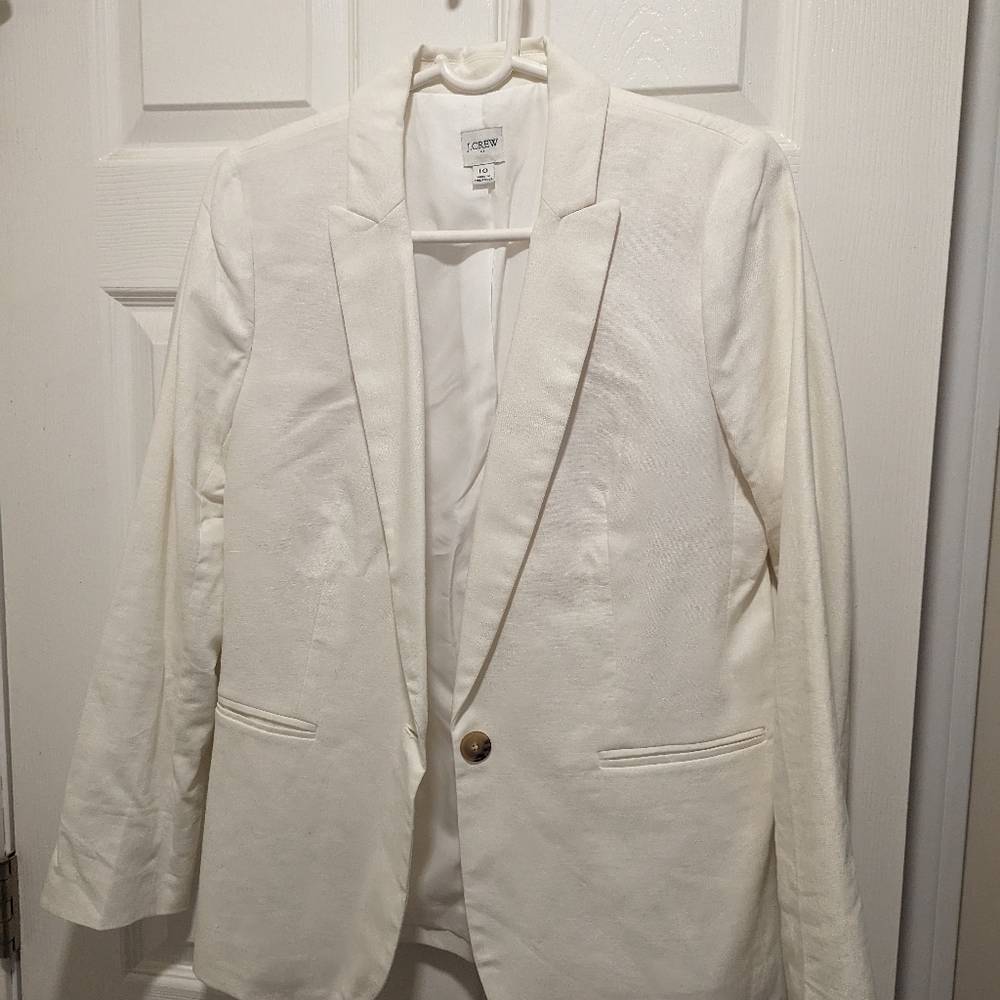 J. Crew white linen blazer
